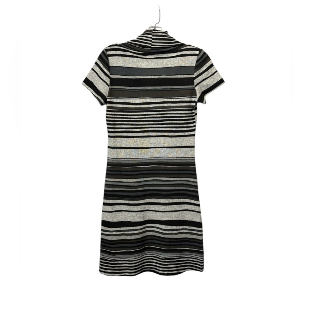 San Francisco, Striped Knit Cowl Neck Dress,  Size Small, Black & Gray - Picture 6 of 8